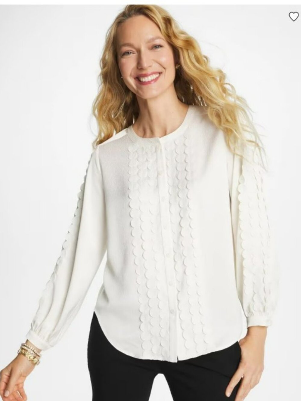 Chico's Laser Cut Crinkle Blouse - New With Tags, Size 3 (XL)